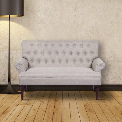 Gabriel - Tufted Faux Linen Loveseat in various colours