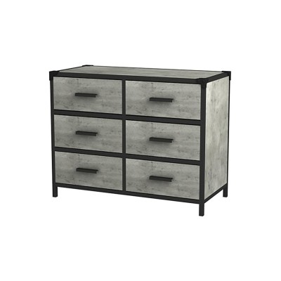 Just Home Collection - Antique Grey Chest with 6 Drawers