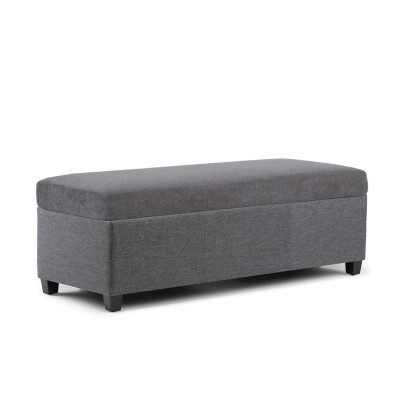 Linen Storage Ottoman Bench with Tufted Top