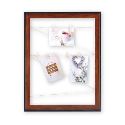 ​Cadre avec pince pour photo en simili bois foncé