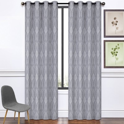 Gabriel - Panneaux à œillets jacquard gris | 52x96" | Ensemble de 2