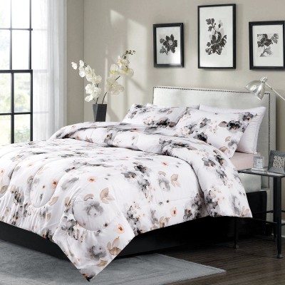 Rosalie - Ensemble de douillette florale aquarelle gris doux 3 pièces