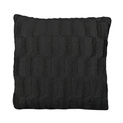 Coussin décoratif en simili fourrure - Noir