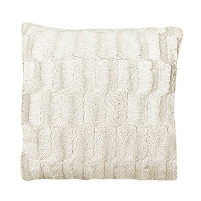 Coussin décoratif en simili fourrure - Ivoire