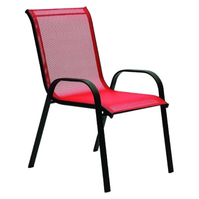 Chaise d'extérieur empilable en textilène  - Rouge