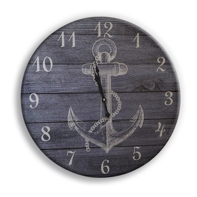Horloge murale nautique aspect bois