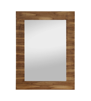 Wood Textured Framed Mirror