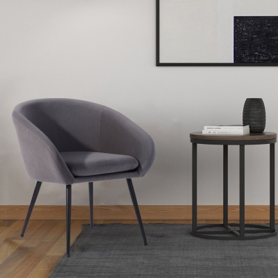 Babaka - Grey Velvet Armchair 