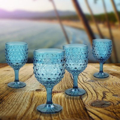 Set of 4 Embossed Wine Glasses