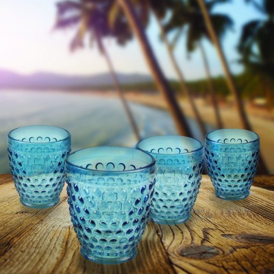 Set of 4 Embossed Water Glasses