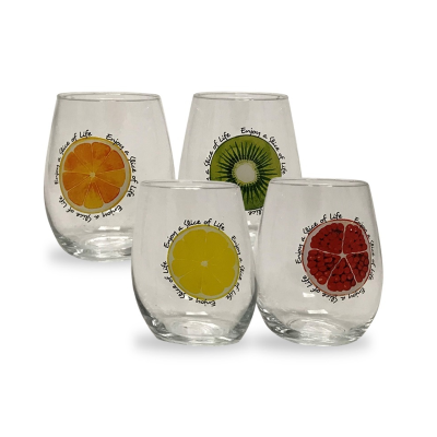 Circleware Stemless Wine Glass - Set of 4