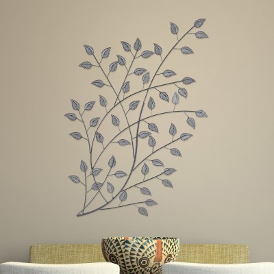 Art mural en métal | Feuilles grises et texturées