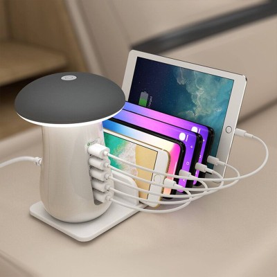Zummy | Lampe champignon DEL et chargeur USB multi-ports
