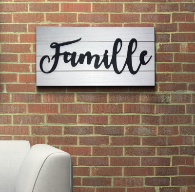 Art mural en bois famille