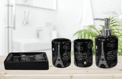 Bathroom Accessory Black Paris Chic