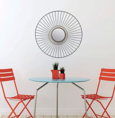 Miroir décoratif avec cadre métallique