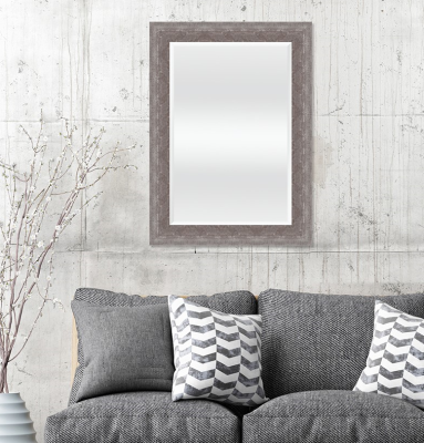 Vintage Textured Wood Look Framed Mirror