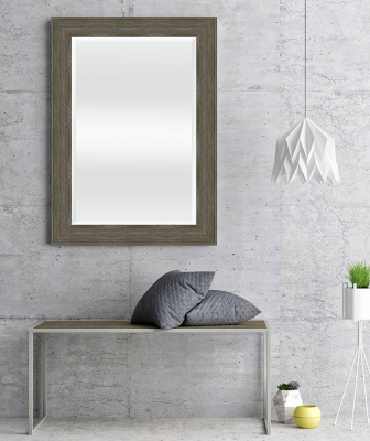 Wood Grain Framed Mirror