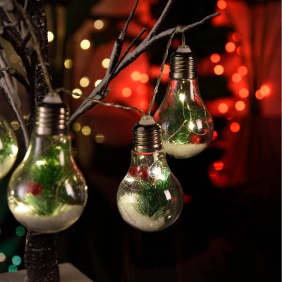 Guirlande d'ampoules lumineuses | baies et pin