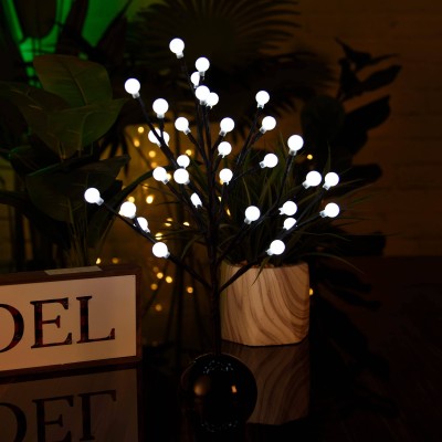 Arbre à branches avec boules lumineuses LED