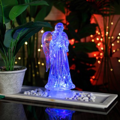 Glitter LED Angel with Trumpet