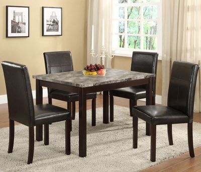 Dining Set 5pc Portland Faux Marble Contemportary