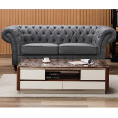 Grey Chesterfield Tufted 2-Seater Loveseat