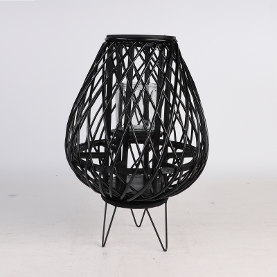 Wicker Standing Cone Lantern