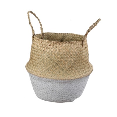 Panier en jonc de mer | à moitié blanc