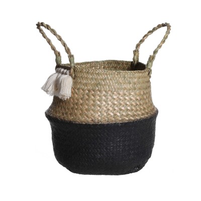 Seagrass Basket Half Black