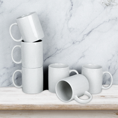 White Mugs - Set of 6