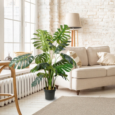 Plante artificielle philo fendue en pot | 125 cm (49")