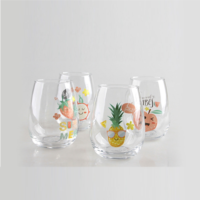 High Summer Printed Glasses - Set of 4