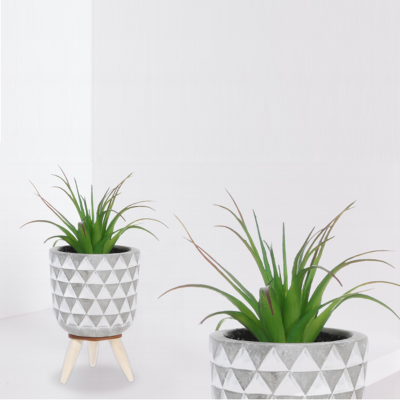 Plante artificielle avec 3 pieds en bois