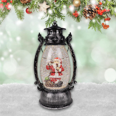 Xmas Santa Phone Lantern Vintage Black 13.5x11x25.5
