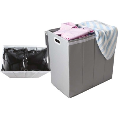 Panier à linge double avec couvercle