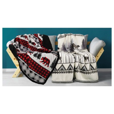 Couverture 80X90 Mont Blanc Velour Sherpa 