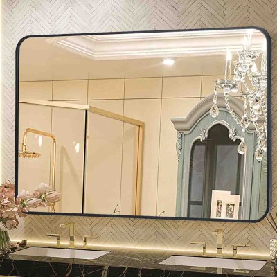 Aluminum Frame Mirror Square 60x90 Black
