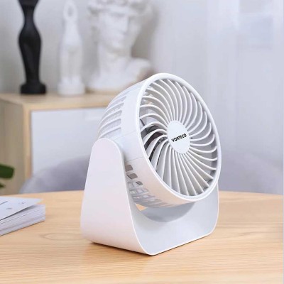 vorteco - Ventilateur de bureau rotatif à 360° blanc