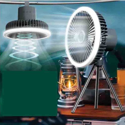  vorteco - Ventilateur 2 en 1 sur pied/à suspendre avec lumière LED