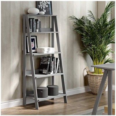 Modern Wood Ladder Bookshelf