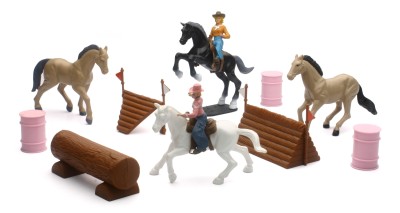 Valley Ranch - Ens. de jeu avec chevaux - 3 modèles