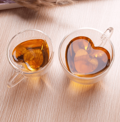 Set of 2 Double Wall Heart Coffee Mug