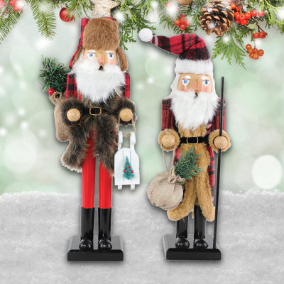 1- 15in Wooden Nutcracker On Base