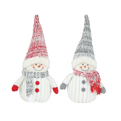 1-18in Sitting Fabric Snowman
