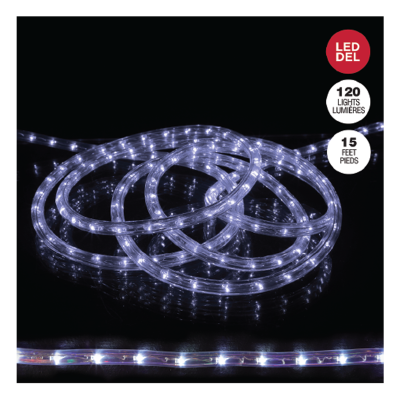 120 Led Corde Lumineuse Blanc Froid 15ft