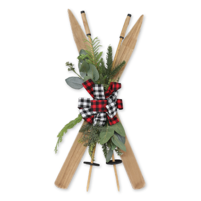 Skis décoratifs suspendus en bois 26 Pouces