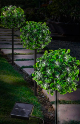 Topiary Ball Solar Stakes X 3 30l 16.5in 