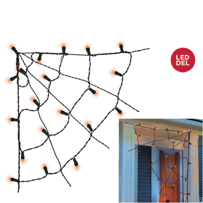 20 Led Lights Set Corner Spider Web