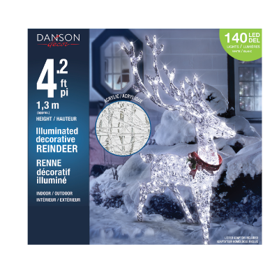 Renne décoratif illuminé | 1,3 mètre | 140 lumières DEL